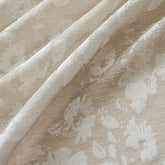 Cortina Transparente Personalizada Carol Elegante em Linho Jacquard Botânico